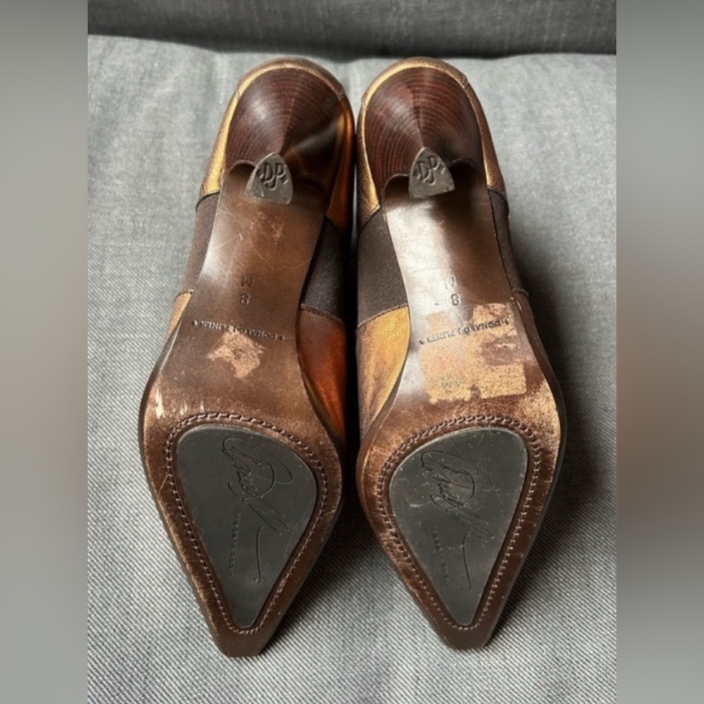 Donald J. Pliner Metallic Bronze Pointed-Toe Ankle Booties - Picture 3 of 6